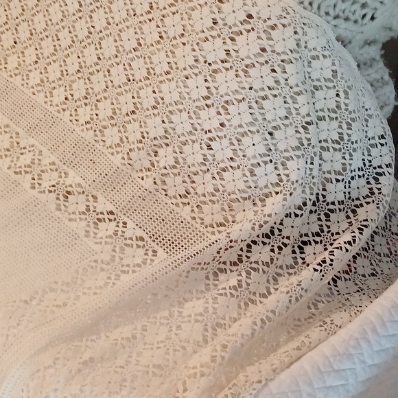 Tablecloth vintage Lace Ocre 60 × 60 square Thanksgiving - Picture 11 of 13